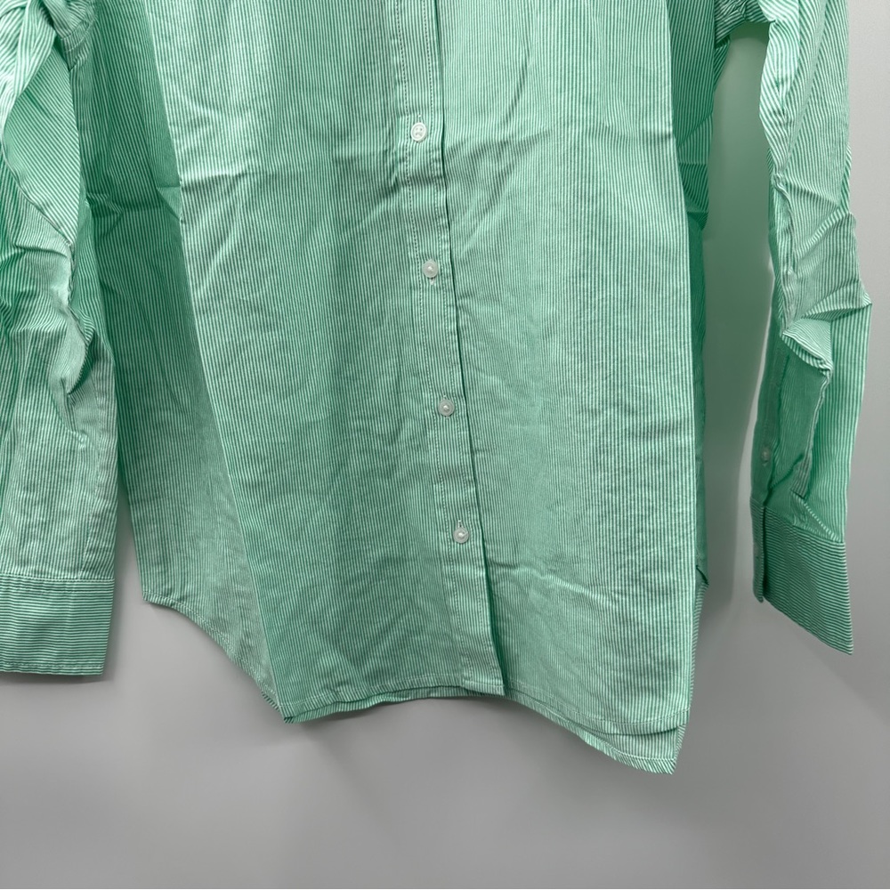 Everlane The Silky Cotton Relaxed Long Sleeve Button Down Shirt in Mint Green - Picture 3 of 5